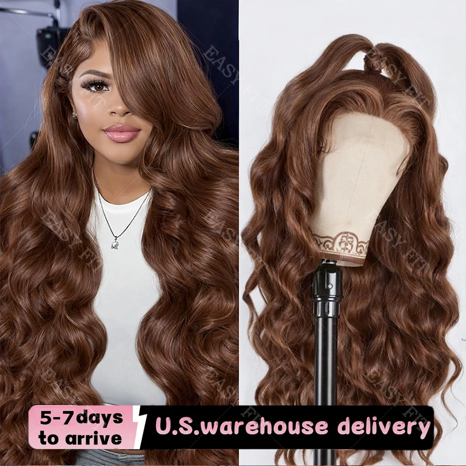 

Волнистый парик Body Wave шоколадно-коричневого цвета с прозрачной кружевной передней частью 13x6, 16-30 дюймов, из бразильских человеческих волос, распродажа