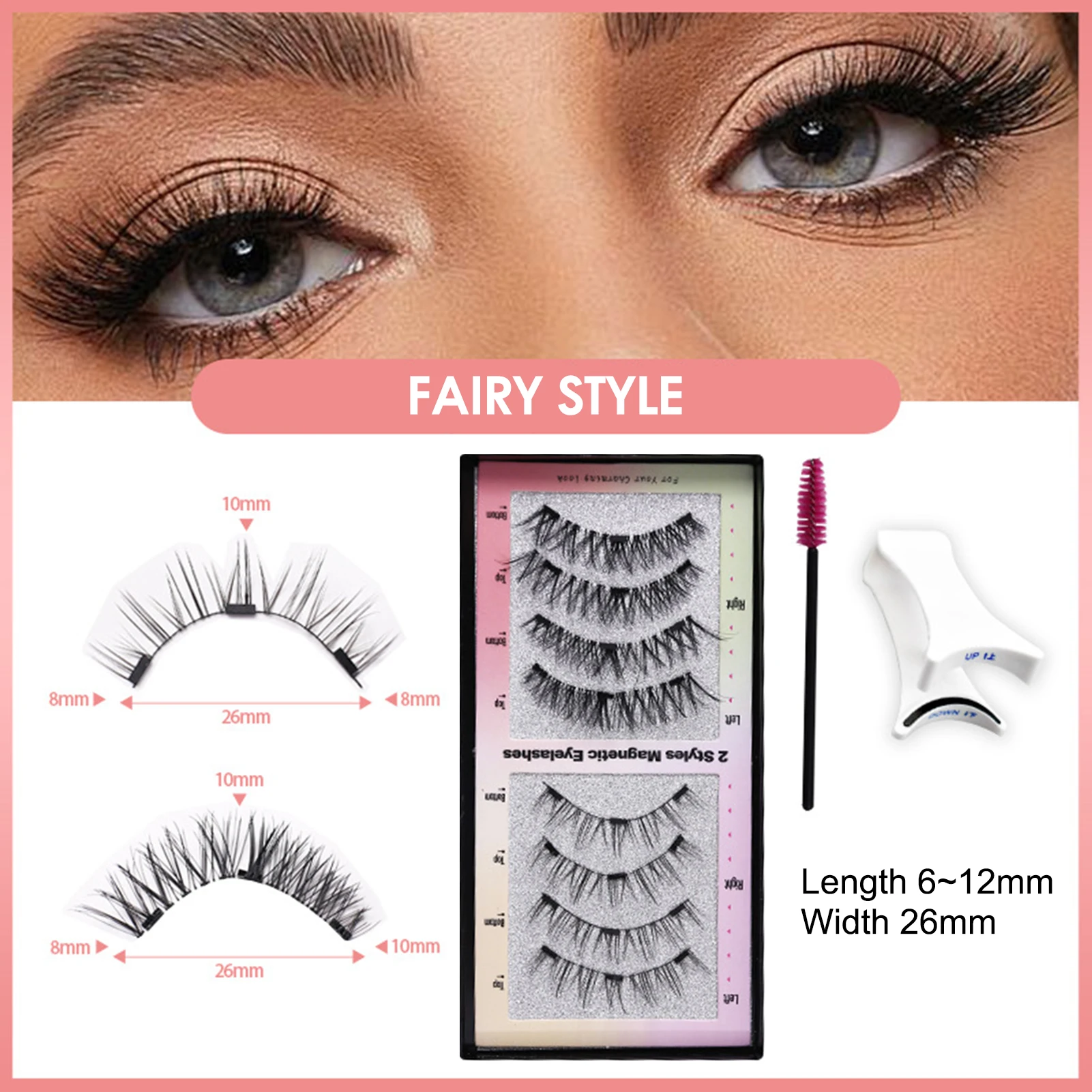 Reusable Magnetic False Eyelashes Little Devil cluster Curling Up Volume Eyelashes manga lash for Beauty Eye Cosplay DIY Makeup