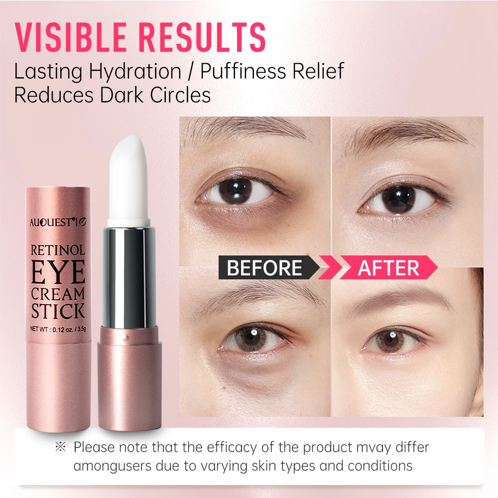 Retinol Eye Cream Remover Dark Circles Smoothing Eye Bags Anti-Puffiness Eye Cream Stick Moisturizing Skin Care