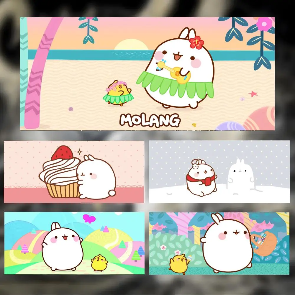 Cute Adorable Cartoon M-Molang Mouse Pad Large Thick Desk Pad Stitched Edges Gaming Mouse Mat for PC