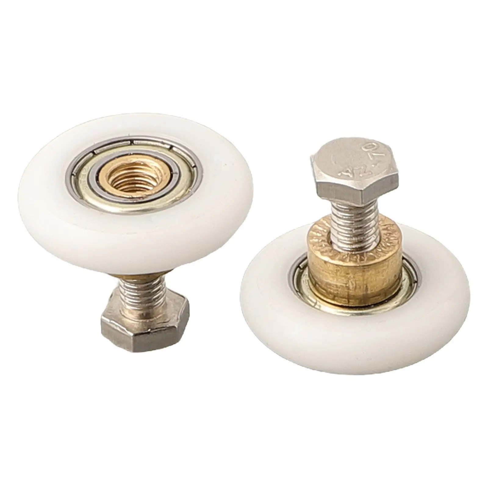 Modern and Sturdy Shower Door Rollers Brass Centre Nylon Outer Wheel Stainless Steel Screw Perfect Replacement Parts