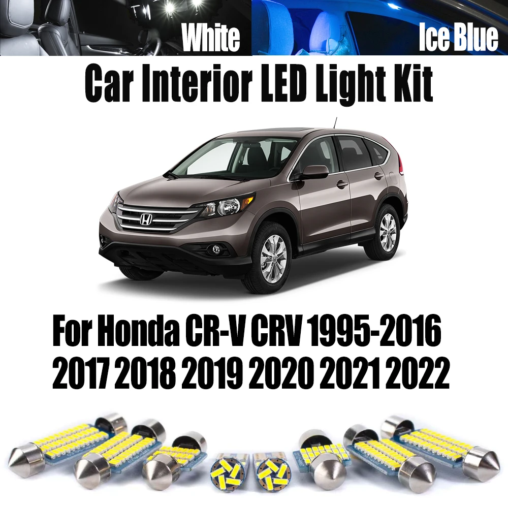 

LED Interior Dome Map Trunk Light Kit License Plate Bulb For Honda CR-V CRV 1995-2017 2018 2019 2020 2021 2022 Car Accessories