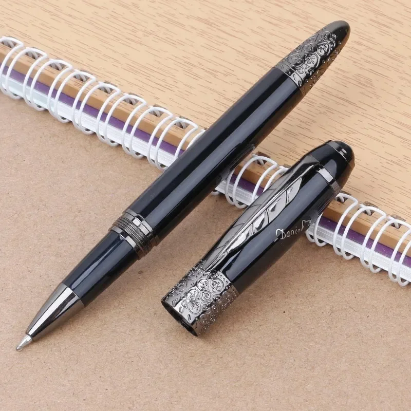 Luxury Design Writer Edition MB Fountain Rollerball Pens Metal Balck Daniel Defoe Ballpoint Pen with  Maple Clip Serial Number