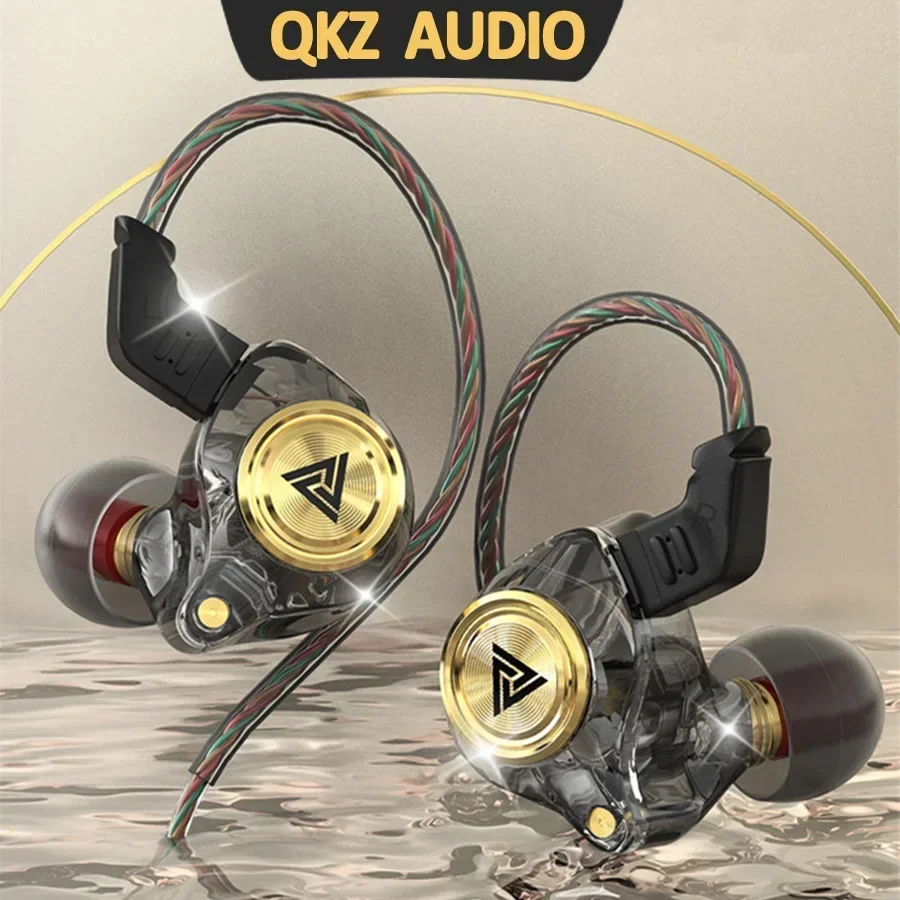 QKZ AK3 FiLe Wired Earphone Microphone HiFi Music Monitor Bass Headphones Noise Cancelling Headset for Sport  Gaming Accessories