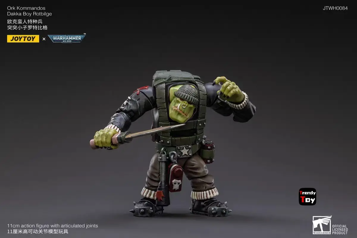 【JOYTOY】Warhammer 40K Ork Komandos Dakka Boy Rotbilge 1/18 Figura de acción de juguete