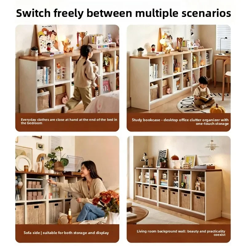 Kids Bookshelf Grid Floor Standing Bookcase Freely Configurable Storage Cabinet Bookcase Storage Book Case Book Shelves