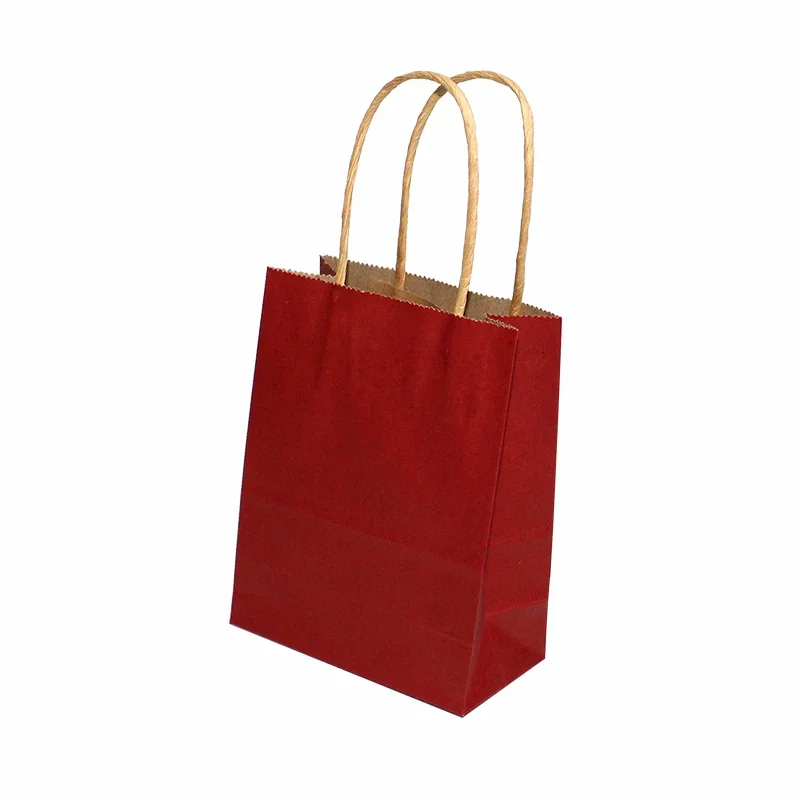 10/20/30/50pcs Mini Small Kraft Paper Bag with Handles Festival Gift Bag High Quality Candy Shopping Bags