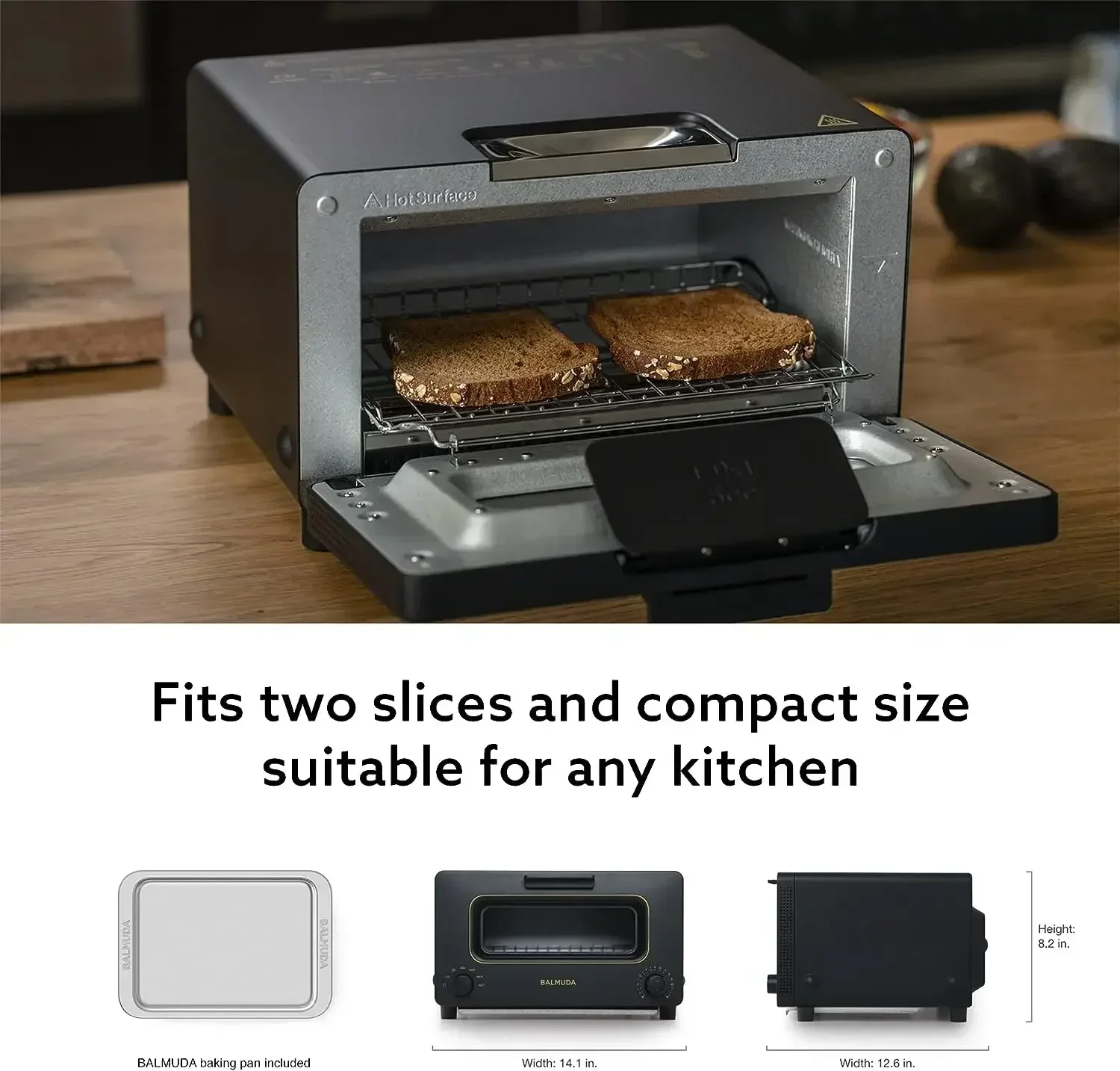 BALMUDA-Steam Oven Toaster, 5 Cooking Modes, Sandwich Bread, Artisan Bread.