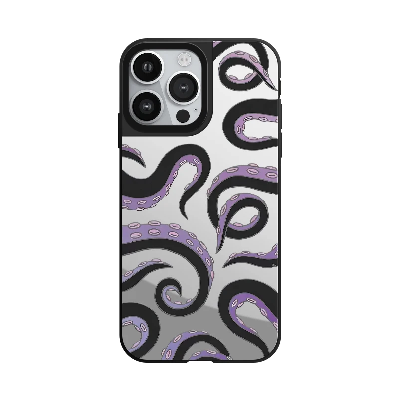 Cartoon Cute Octopus Kawaii Mirror Phone Case With MagSafe For iPhone 16 15 14 13 12 Pro Max Plus Antidrop Shockproof Back Cover image 3