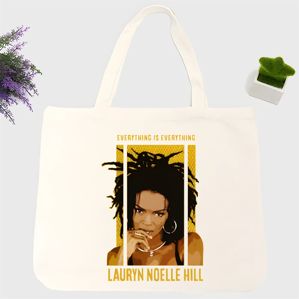 Lauryn Hill The Fugees Reggae Fusion Soul Music Design Shoulder Canvas Bags Large Capacity College Harajuku Handbag Shopping Bag