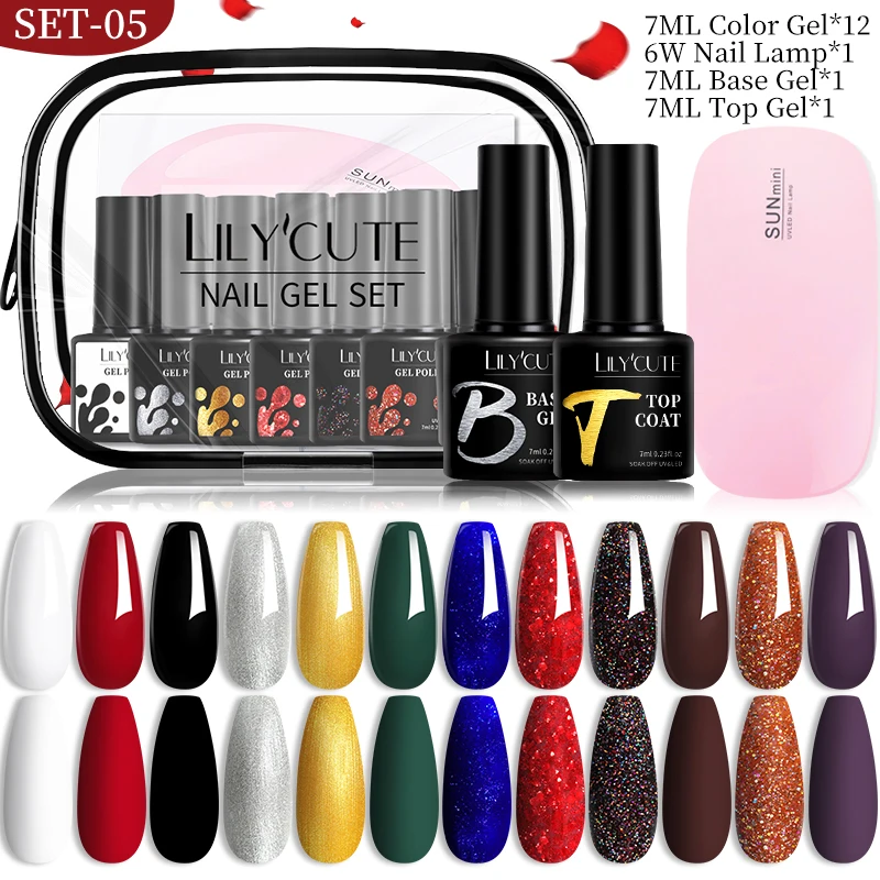 6/10/12 Stuks Kleur Nagel Gel Polish Set Kits Base Top Coat Vernis Losweken UV Gel Led semi Permanente Alle Voor Manicure Art