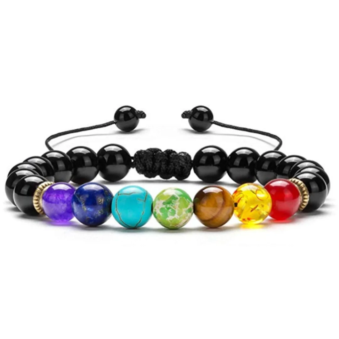 Chakra Bracelets for Women Rock 7 Chakras Crystals and Healing Stones Bracelets 8mm Crystal Bracelets Yoga Beaded Bracelets