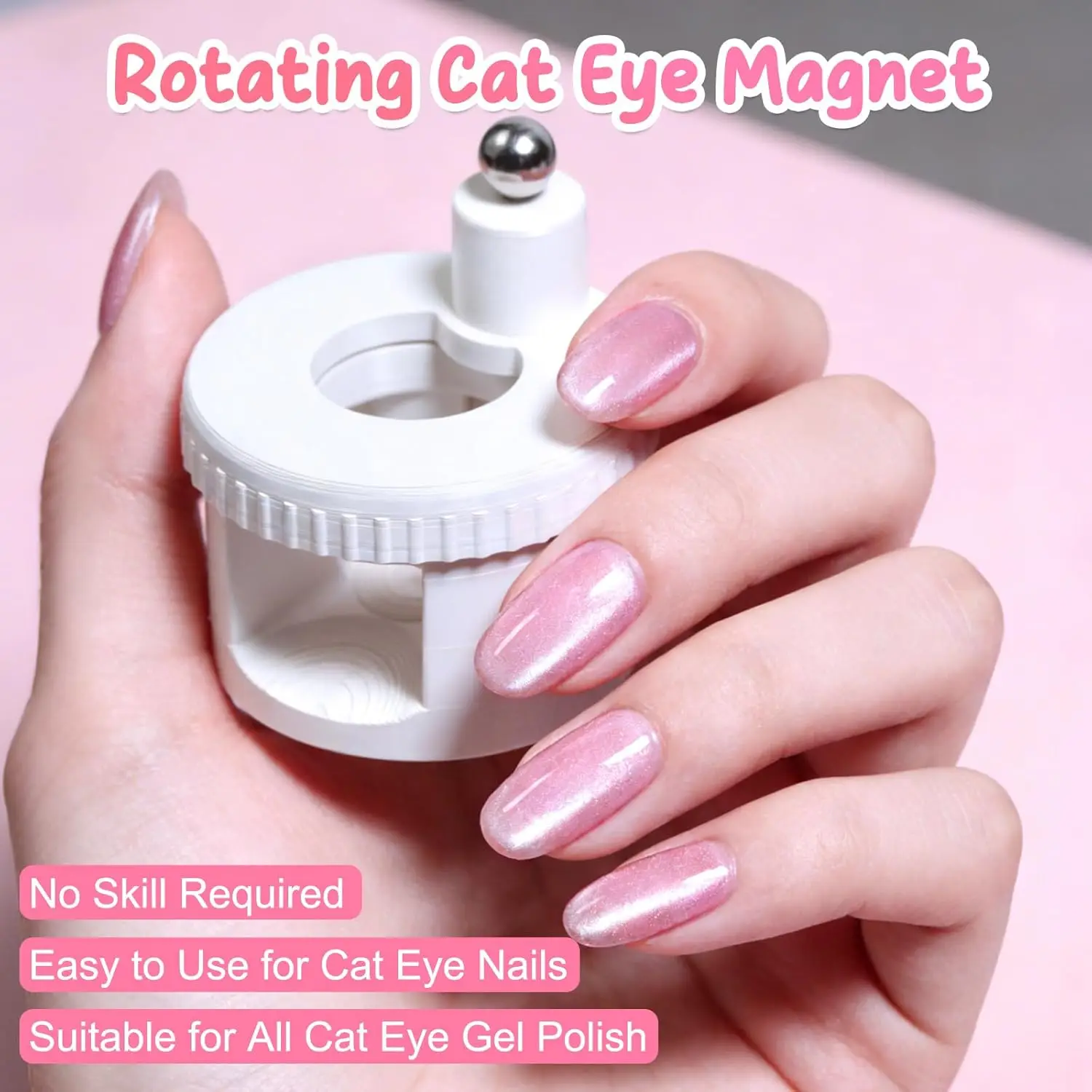 Rotating Cat Eye Nail Magnet Wide Light Glass Bead Effect Multifunctional Strong Automatic Nail Art Magnetic Gel Nail Polish image 5