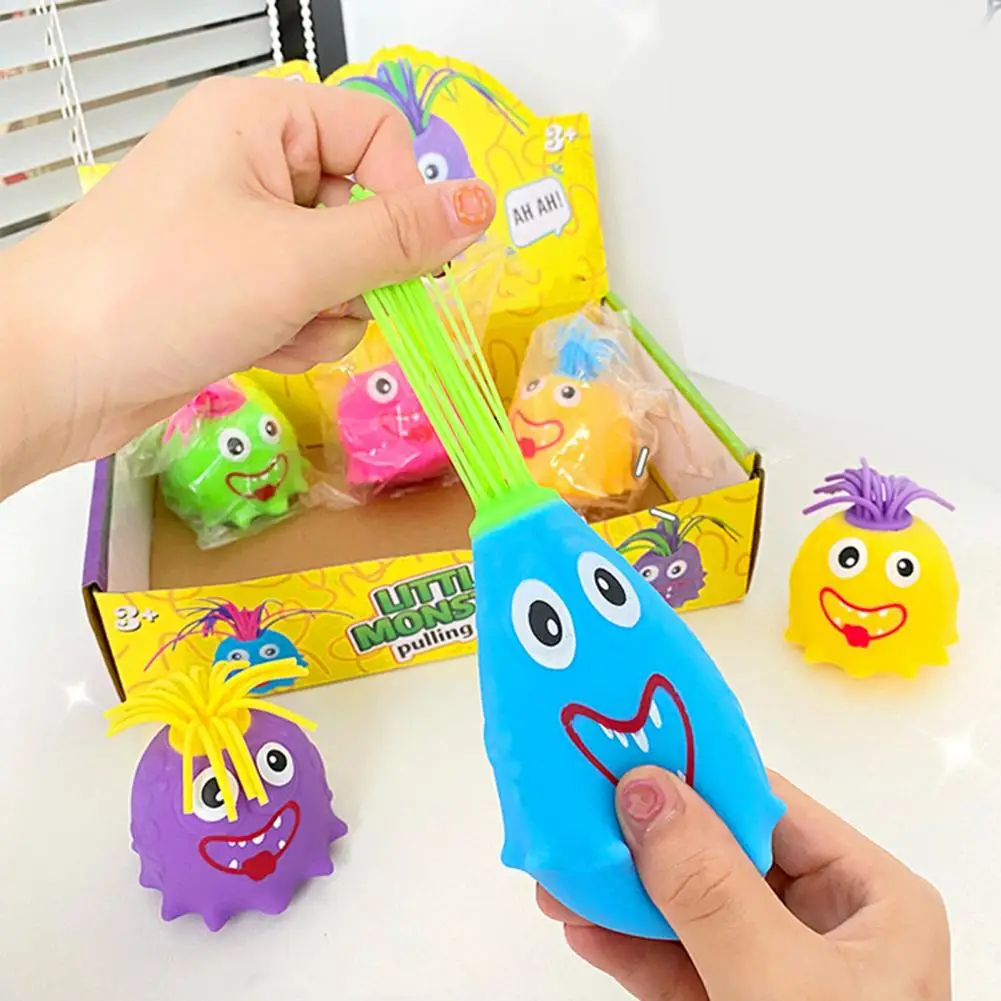 Demon Hair-pulling Toy Colorful Demon Squishes Toy Colorful Demon Squish Toy Funny Stress Relief Fidget for Kids Adults Cute