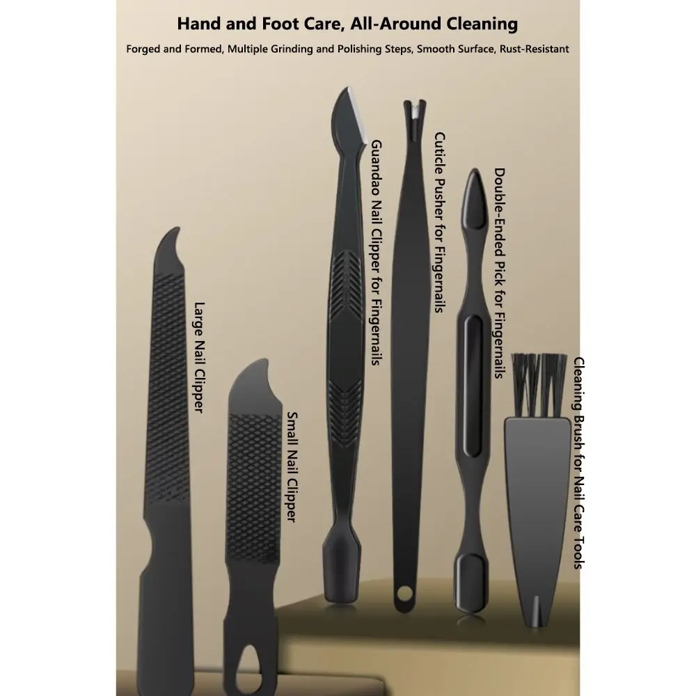 Conjunto de cortador de unhas preto portátil, 24 peças, aço inoxidável, ferramentas de beleza com caixa de viagem, kit de manicure e pedicure para cuidados com as unhas