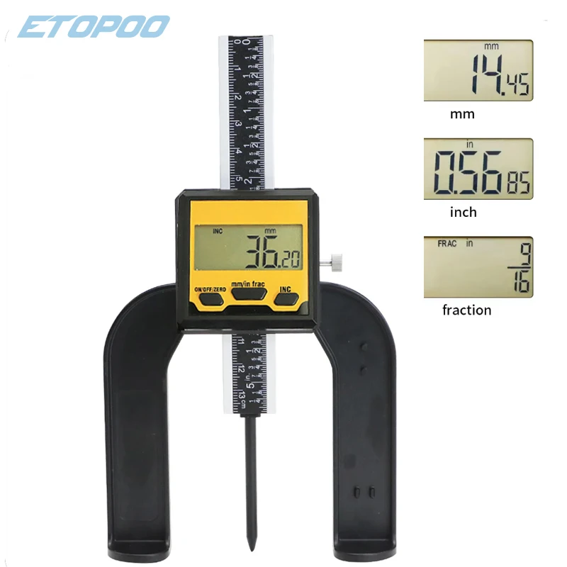 0-80mm 3 Keys Measuring Tool Digital Caliper Mini Digital Height Gauge Depth Guage for Router Table Depth Gauge