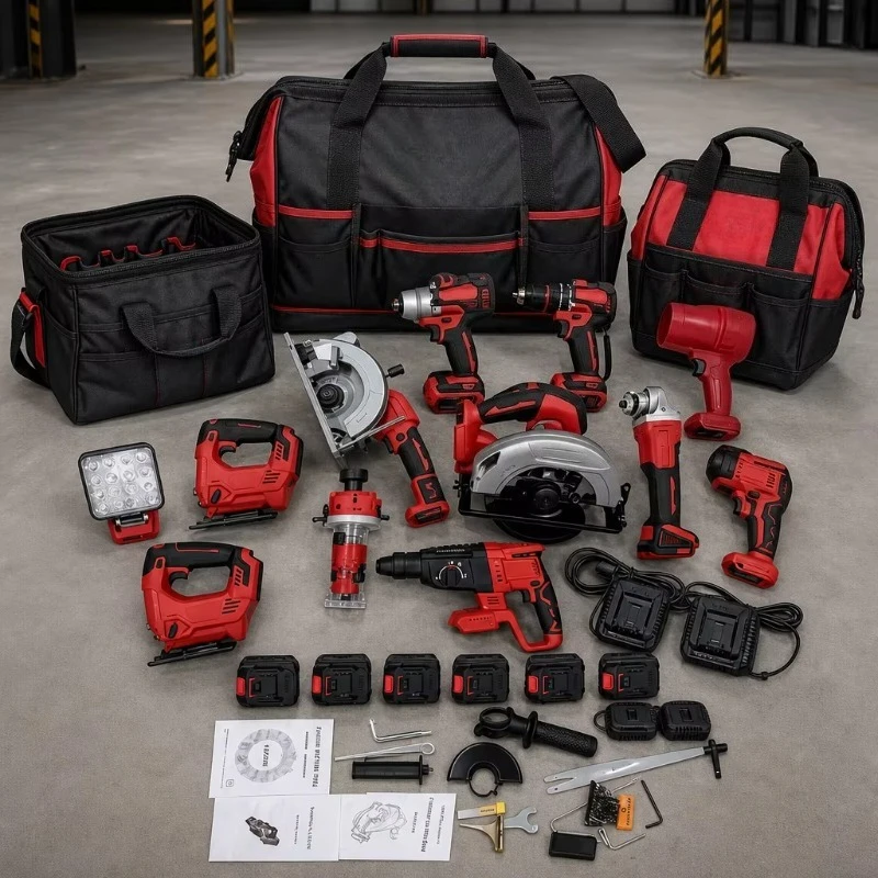 New Arrival Cordless Lithium Power Tool Set Complete Hand Power Tools Kit for Home Improvement and Renovation Jobs