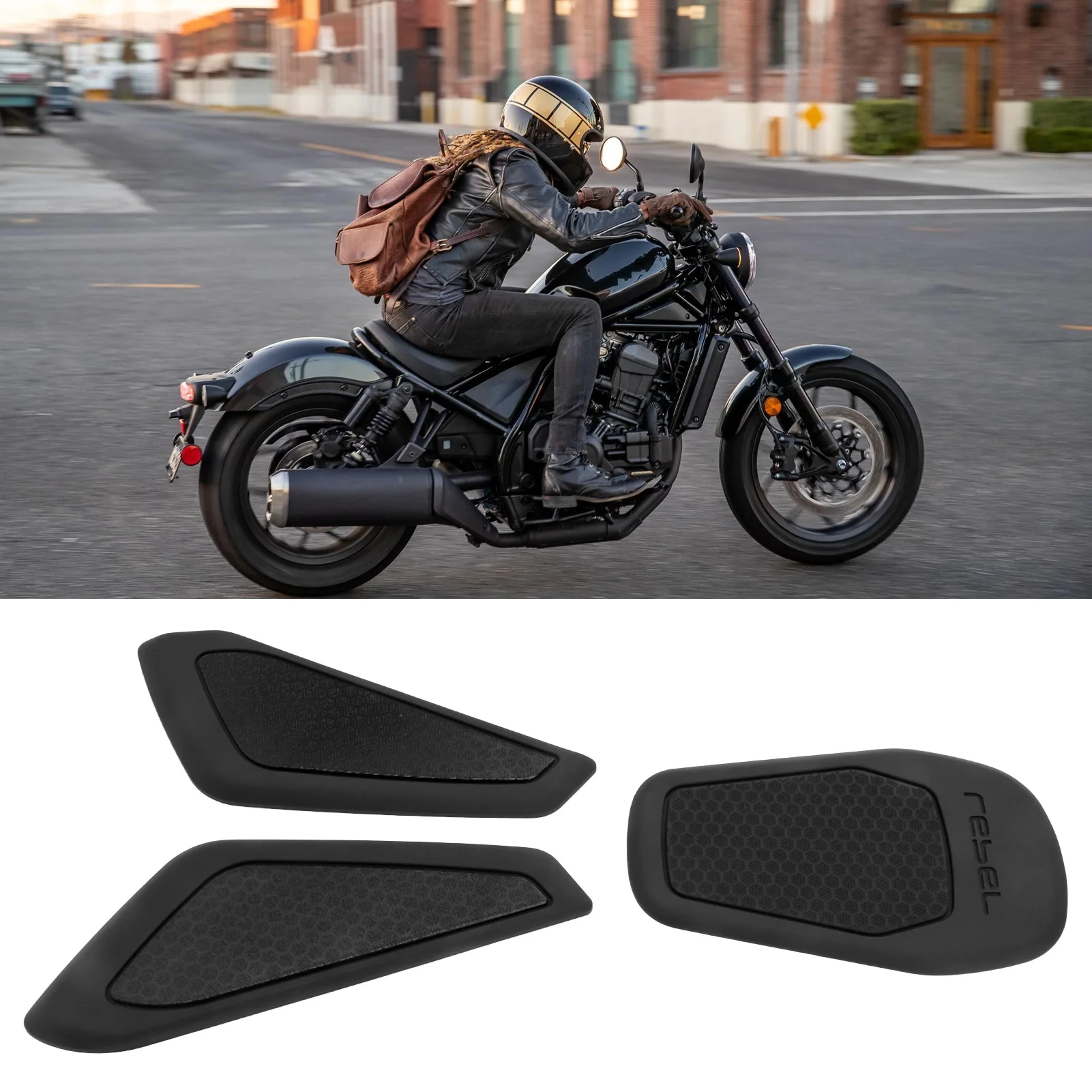 

Motorcycle Fuel Sticker Rubber Knee Cover Pads for CMX1100 REBEL1100 Knee Pad Motorcycle Fuel Sticker