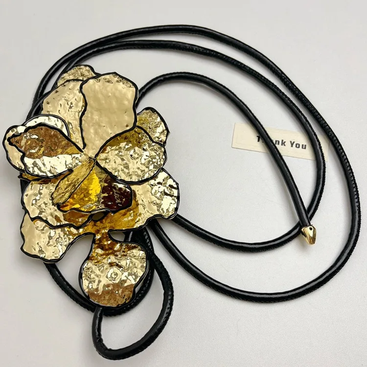 Cintura con fiori di tulipano dorato stile retrò per gonne da donna, jeans, decorazioni, catene in vita, accessori per gioielli, regalo