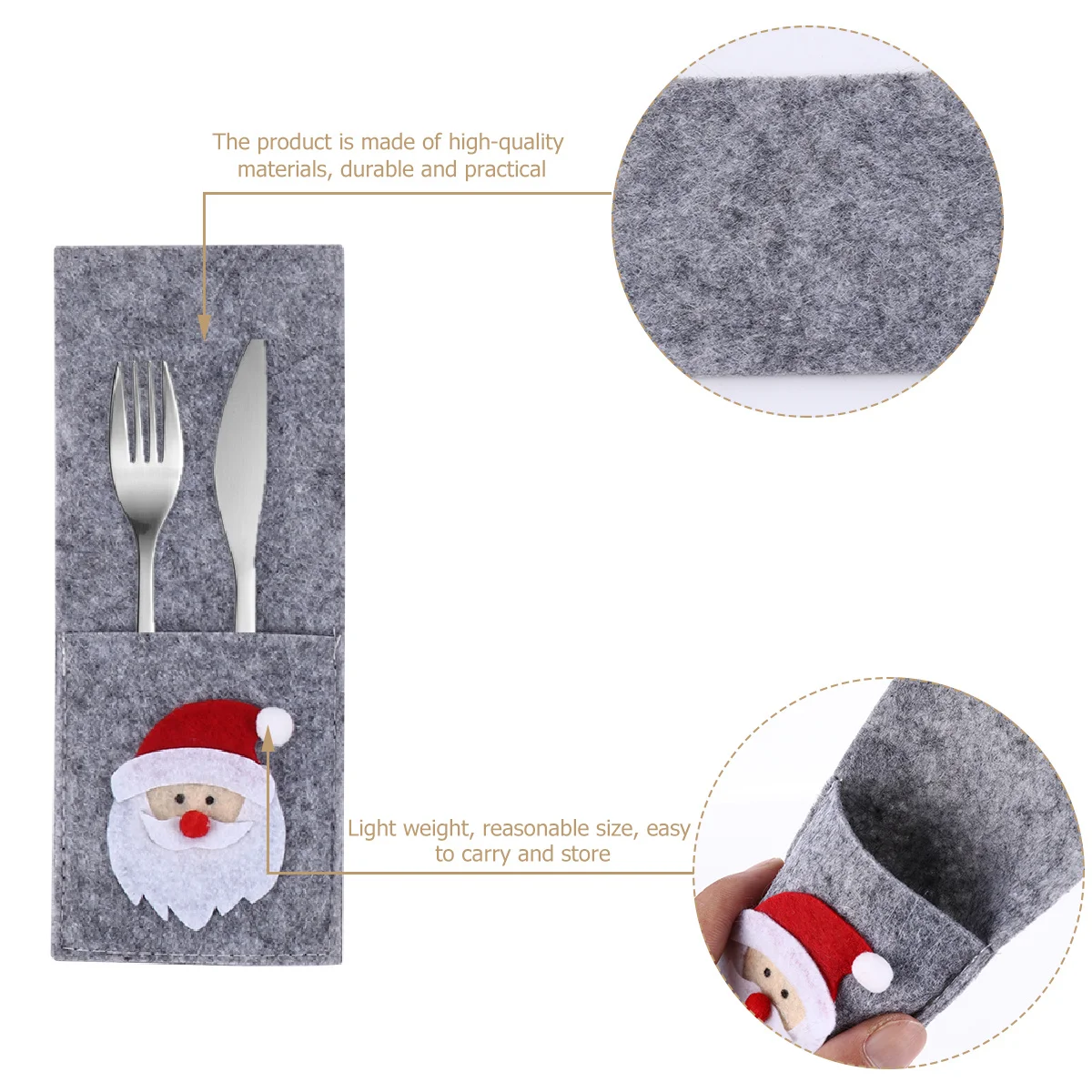 

4pcs Tableware Cover Christmas Dinnerware Holder Festive Party Decor Unique Holiday Table Decoration Set Lightweight Storage Bag