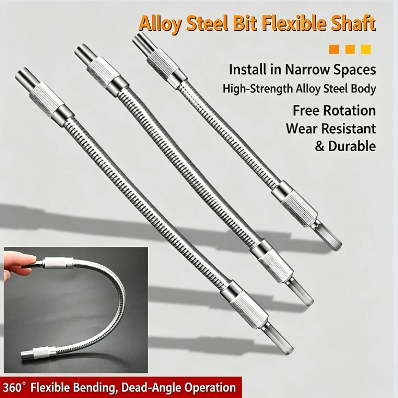 1pcs ﻿multi-functional hexagonal handle universal flexible shaft directional screwdriver connection extension rod tool accessory