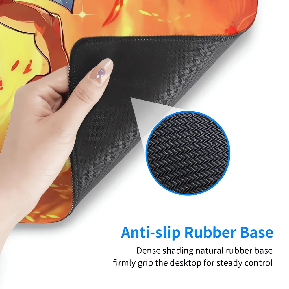 Kawaii Japan Anime Mouse Pad XL PC Gaming Accessories PC Flame Dragon C-charizard Desk Mats Large P-pokemons Cool Keyboard Rugs