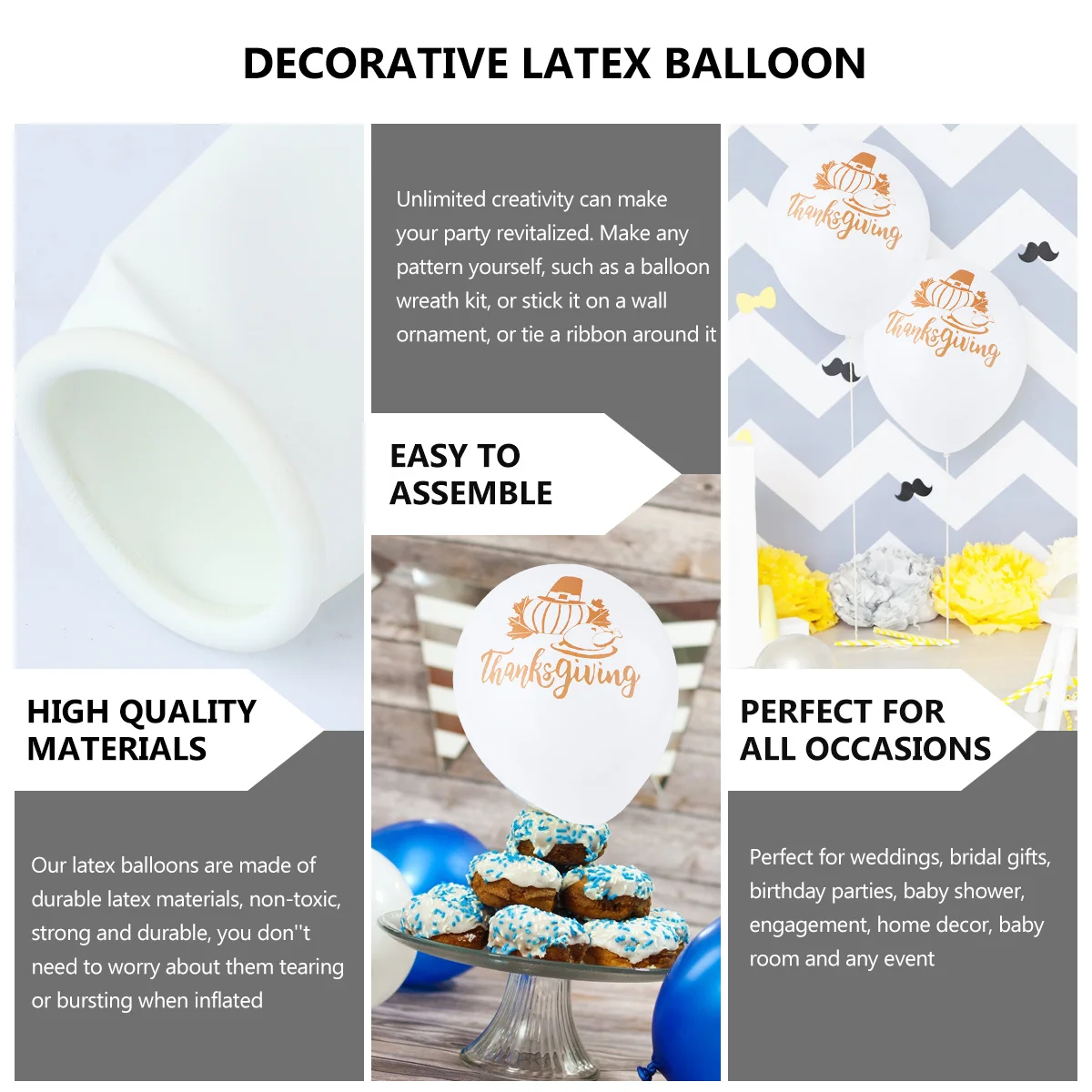 

100pcs Thanksgiving Balloons Printed Latex Party Decorations Festival Supplies Home Bar Decoration Photo Props