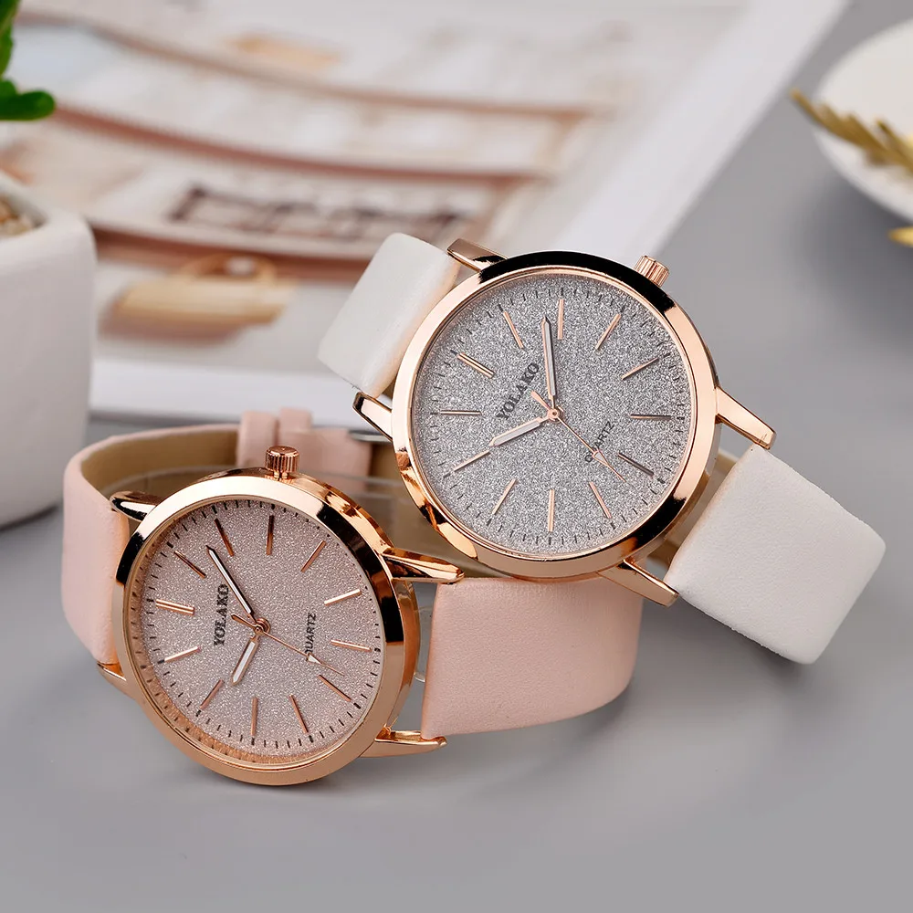 Women\'s Full of Stars Shiny Watches Luxury Brand Ladies Leather Strap Wrist Watches Female Fashion Classic Quartz Wristwatches