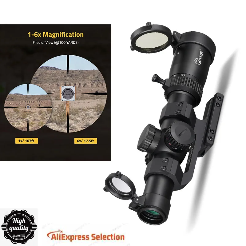 1-6x24 BDC EagleFeather LPVO نطاق البندقية 30 مللي متر ناتئ جبل شبكاني الطائرة البؤرية الثانية صفر إعادة تعيين