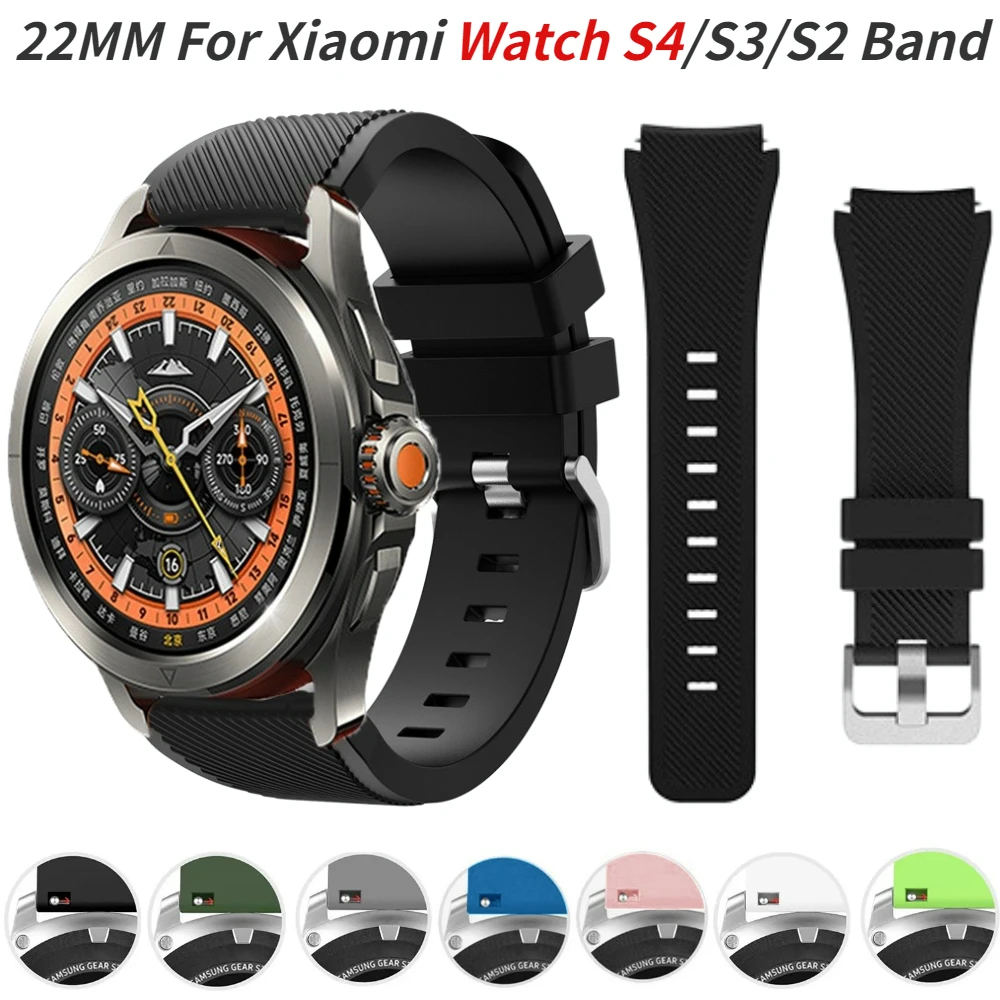 

Soft 22mm Silicone Strap for Xiaomi Watch S4 Sport S3 S2 S1 Active/Color 2 Pro Sport Wristband for Amazfit GTR4 3/Huawei GT4 3 2