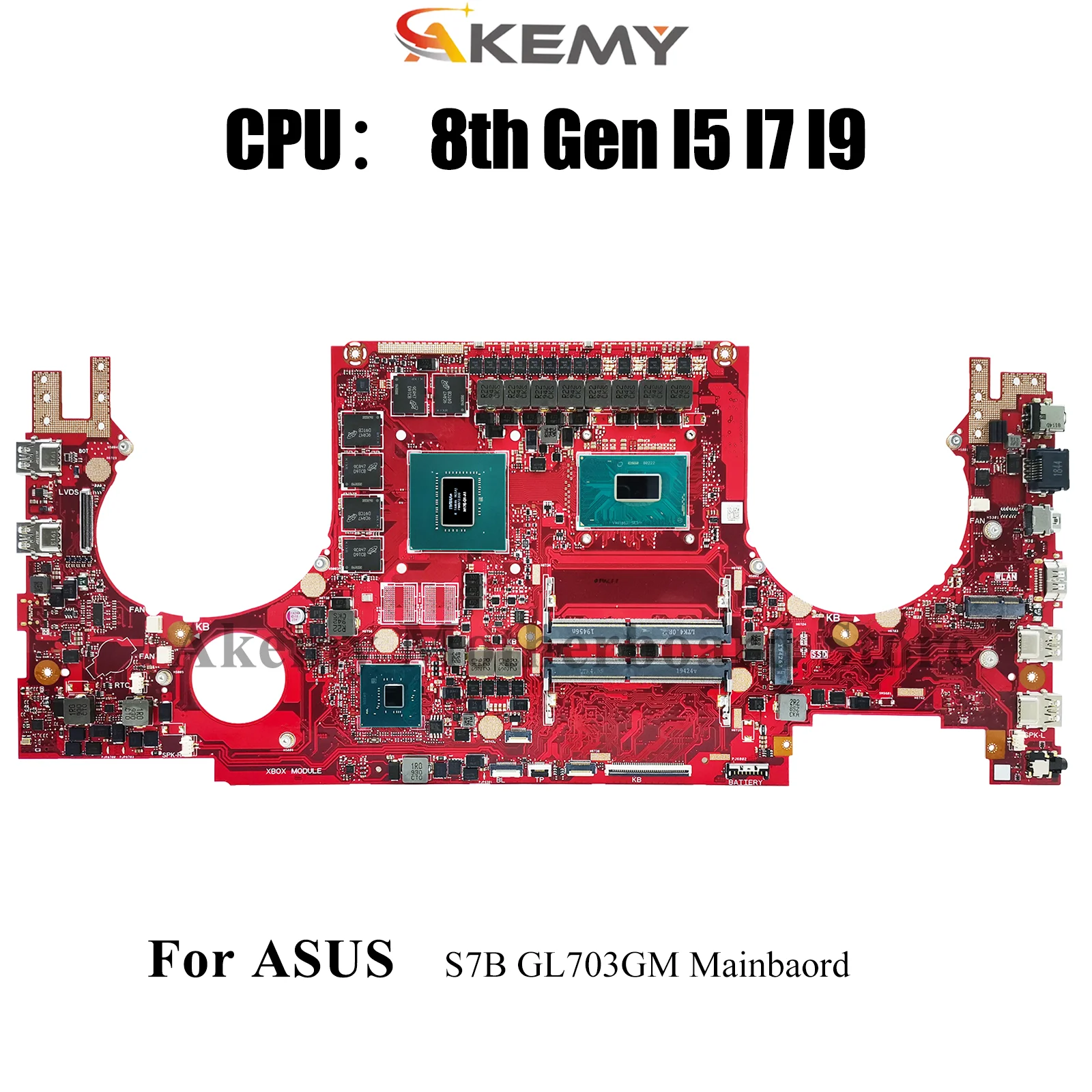 GL703GS Laptop Motherboard For ASUS ROG Strix GL703GM GL703G S7B Notebook Mainboard With I5 I7 I9 CPU 100% tests OK fast ship