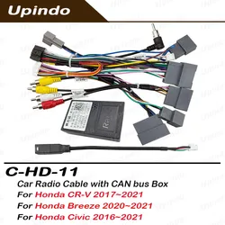 CAN-Bus Wiring Harness Adapter for Honda CR-V Breeze Civic Android Head Unit Car Radio Power Cable with Steering Control