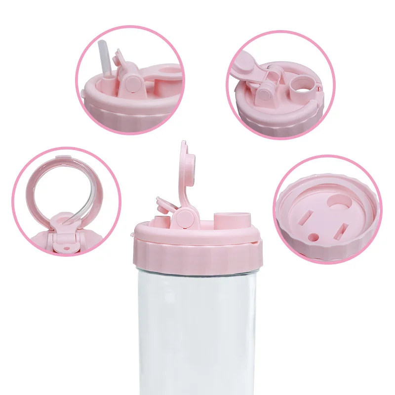 24oz New Clear Mason Lid Wide Mouth Plastic Straw Lid Food Grade Drinking Water Lid Water Cup Accessories