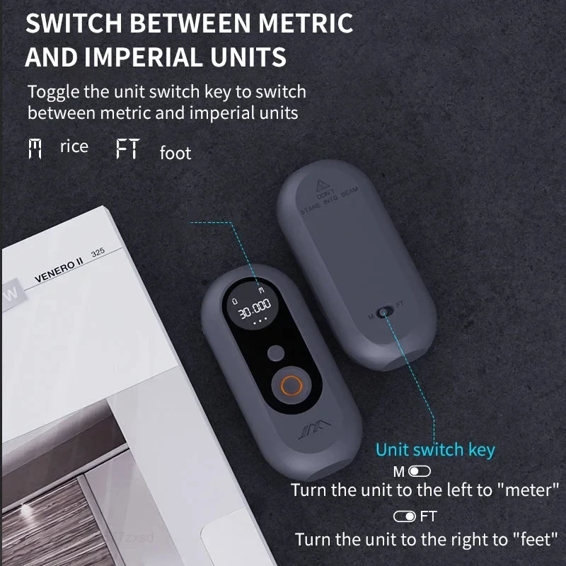 Imagem -03 - Xiaomi-jimihome Portátil Handheld Laser Range Finder em Medição Precisa Régua de Medição Infravermelha Instrumento Doméstico