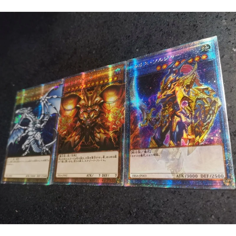 3Pcs/Set Yu Gi Oh Cards Blue-Eyes White Dragon Black Luster Soldier Anime Game Collection Color Flash Card DIY Off Screen Series