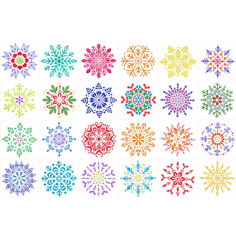 20*20cm Snowflake Mandala Stencils DIY Layering Wall Scrapbook Coloring Embossing Decoration Graffiti Painting Template Reusable