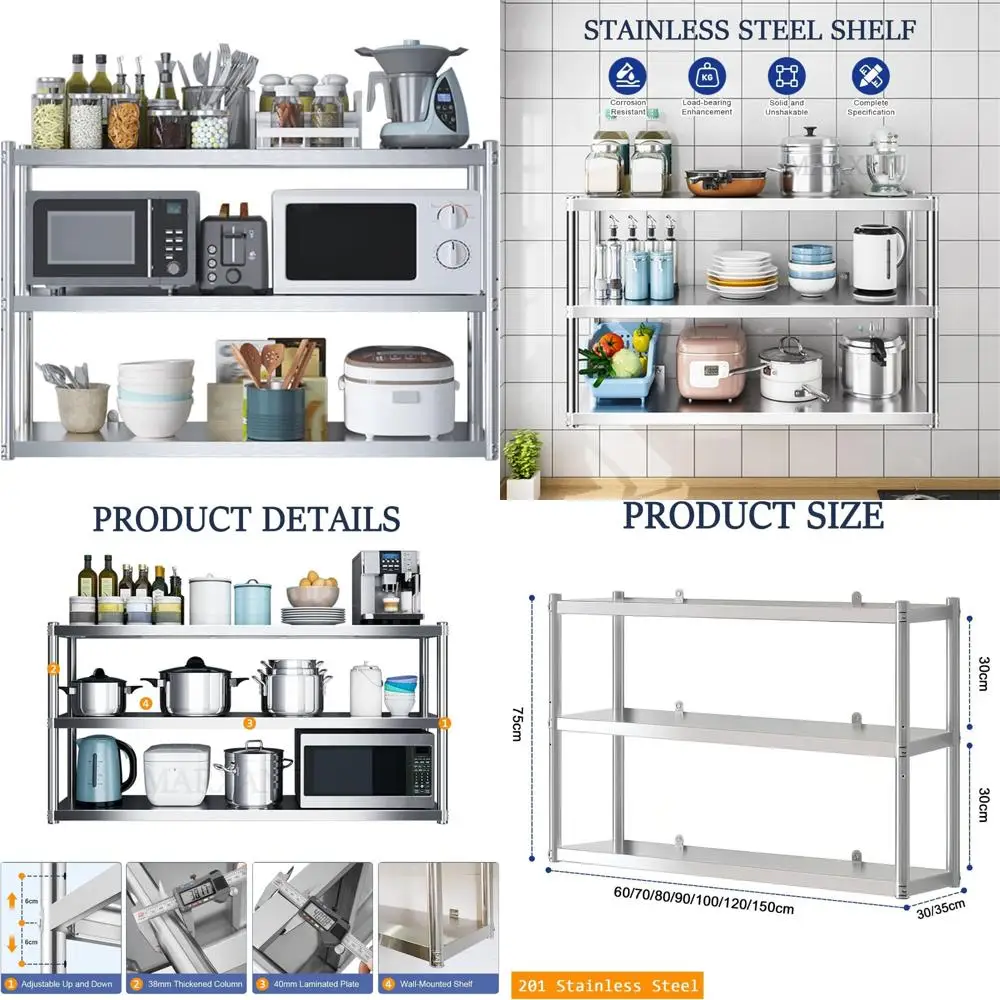 Estantes de pared de metal resistentes para almacenamiento en garaje, estante organizador minimalista para sala de estar y cocina
