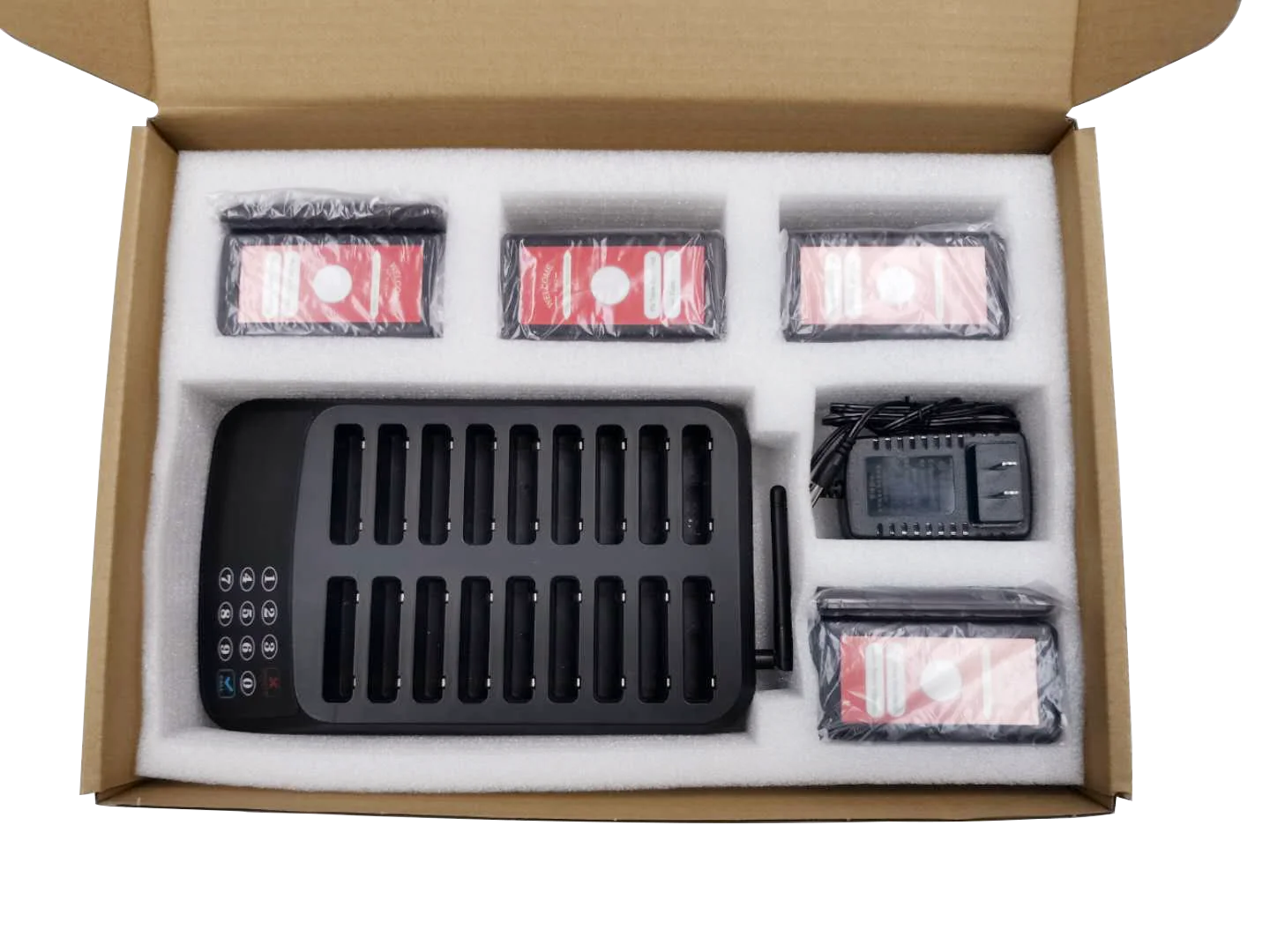 Wireless Coaster Guest Buzzer Waiter Call System 18-Piece Vibrating Pagers for Restaurant Cafe Hotel Paging