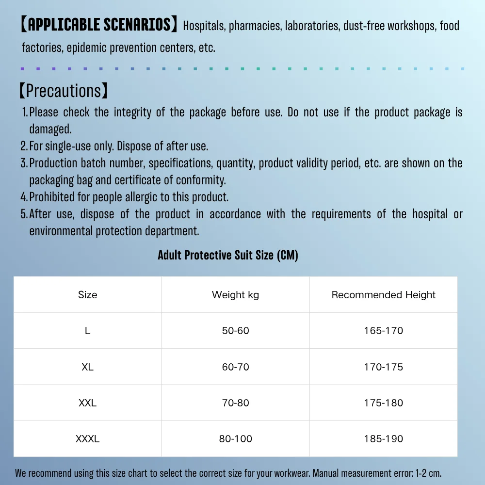 Medical sterilized disposable protective clothing, paint isolation suit, dustproof and waterproof
