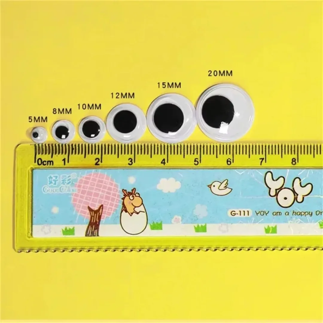 NEW 200pcs/lot Colorful Black Eyes Stickers for Dolls Plush Stuffed Toys Googly Wiggly Eye Sticker for Kids Gift DIY Crafts Toys