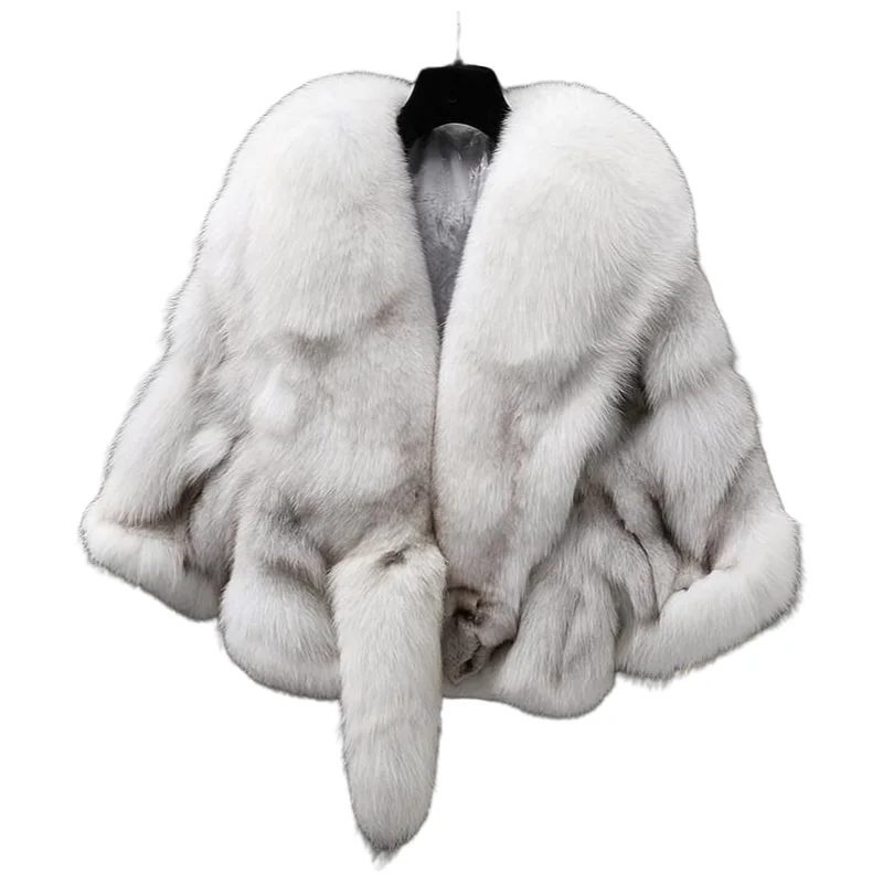 Hot Selling High-quality Real Fox Fur Shawl Fashionable Winter New Natural Fox Fur Coat Women's Short Shawl
