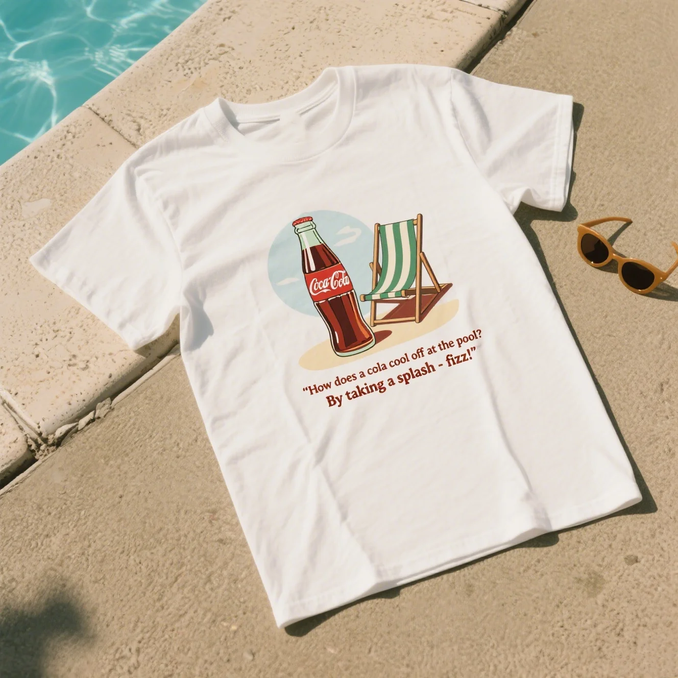 

Coke Fries Graphic Printing Summer Luxury Brand Pure Cotton Men's and Women's T-shirt Short Sleeve Street Fashion Trend Clothing