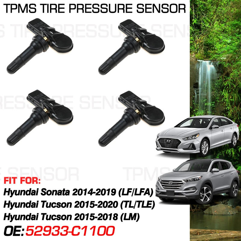 

Датчик давления в шинах 433 МГц для Hyundai Sonata LF 2014-2019, Hyundai Tucson ix35 LM TL 2010-2020, артикулы 52933-C1100, 52933-C8000