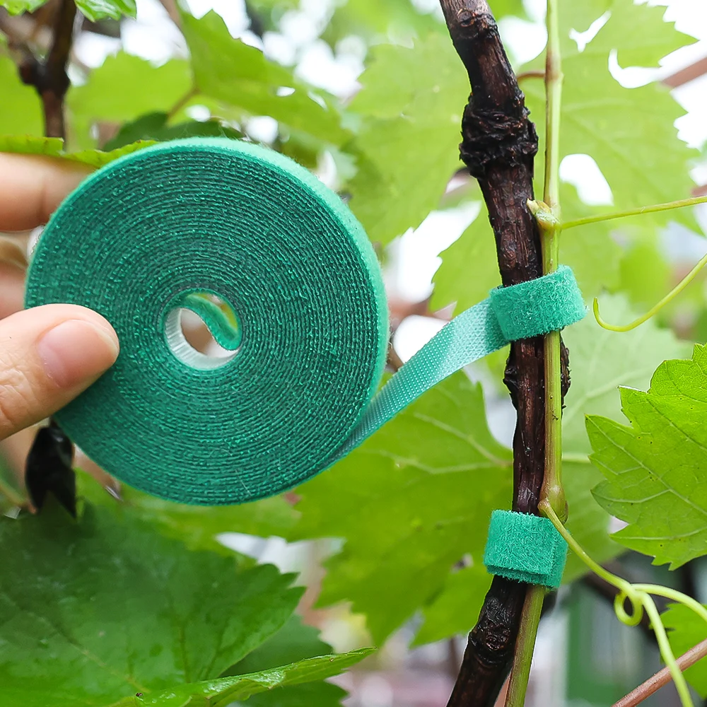 Auto-adesivo Nylon Plant Ties, Plantas ajustáveis Hook Loop, Suporte Garden Twine Bandage, Prendedor de cabo verde reutilizável