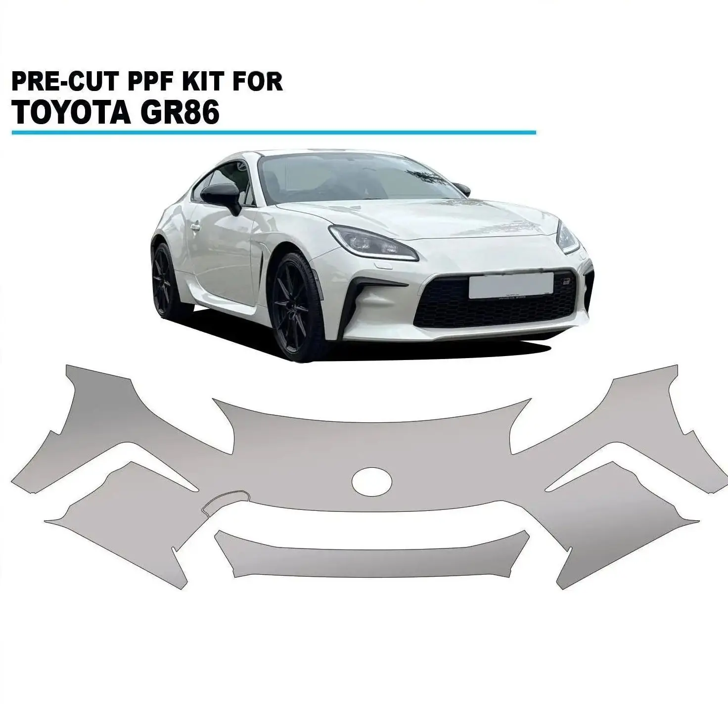 

For Toyota GR86 2022-UP TPU Bumper Hood Scratch-Resistant Self-Healing Paint Protection Film Invisible Pre-cut PPF ﻿Kit