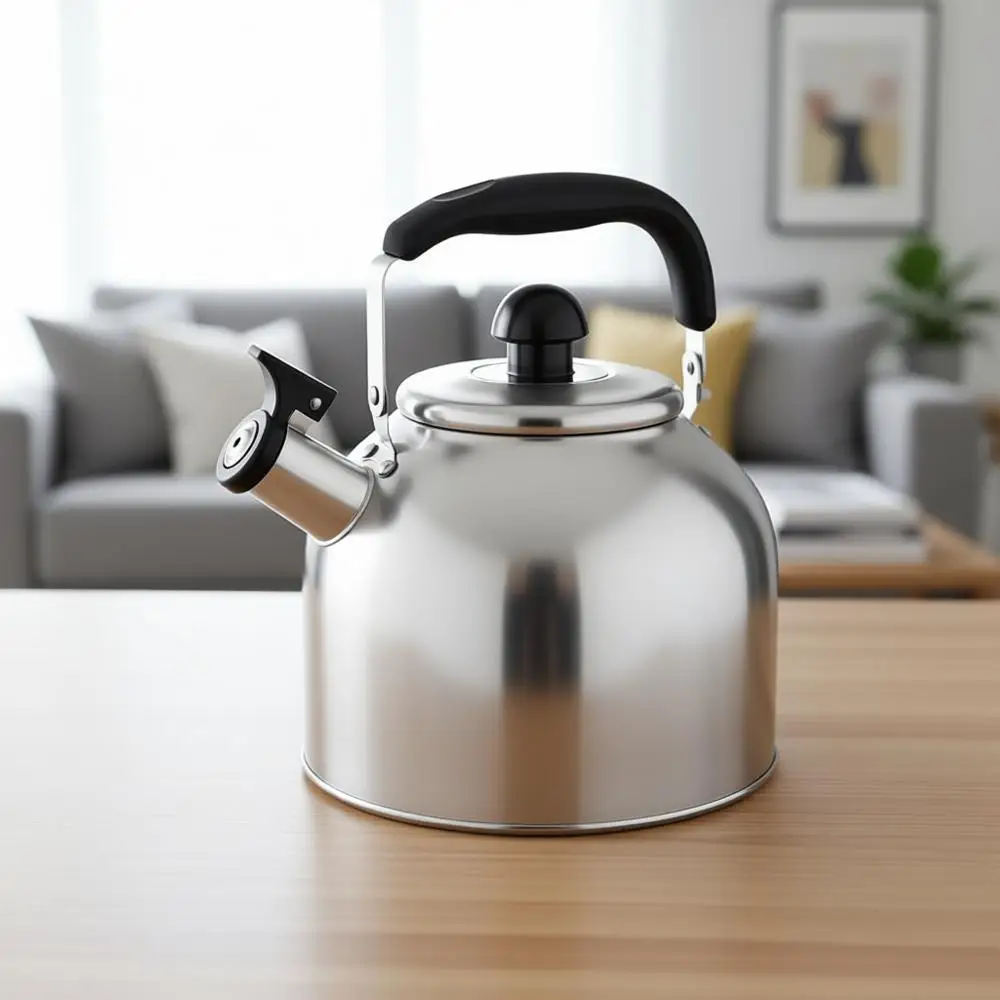 

Чайник из нержавеющей стали с свистком, 4,2 л/4 л, матовый сатин, подходит для кипячения воды и чая на индукционных и газовых плитах
