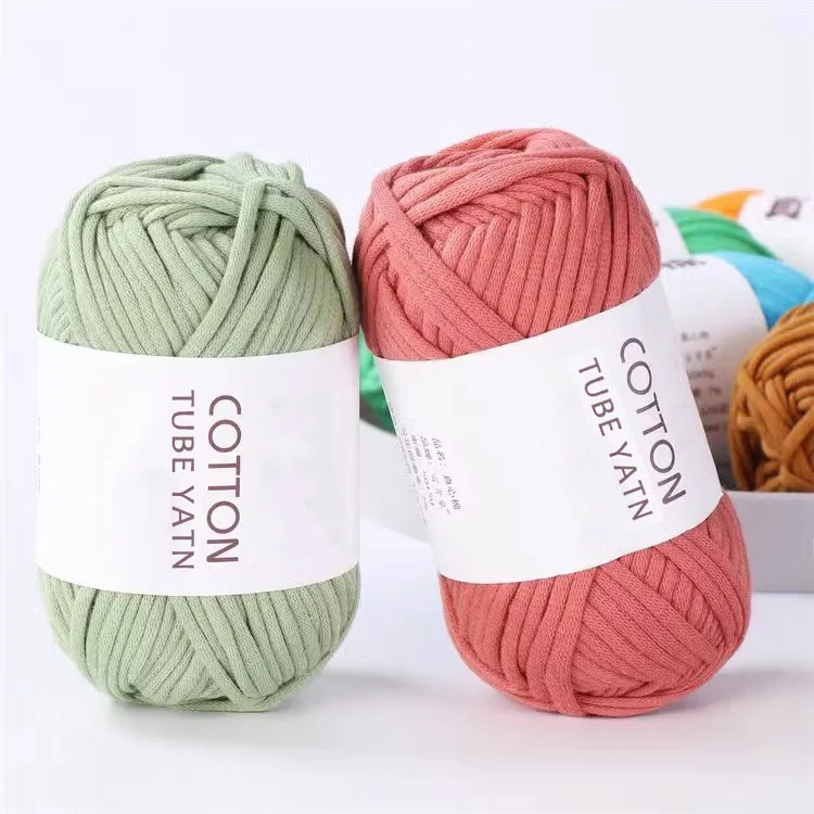 

chunky luxury genuine cotton nylon hollow tube core yarn 50g nylon Crochet core spun yarn for knitting bags blanket