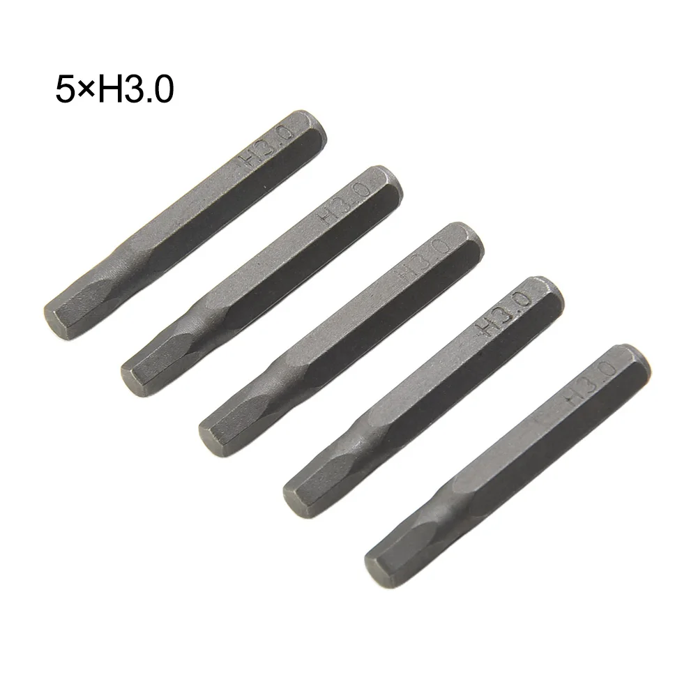 5Pc Screwdriver Bit H4×28mm Small Hex Screwdriver Bit H0.7 H0.9 H1.5 H3 H4 4mm Hex Shank Furniture Industry Screw Equipment Tool