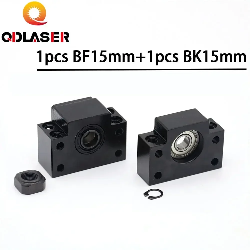

QDLASER Ballscrew End Supports Set BK15 BF15 Fixed Side for SFU2005 SFU2010 Ballscrew Liner Guides Machine CNC Parts holder