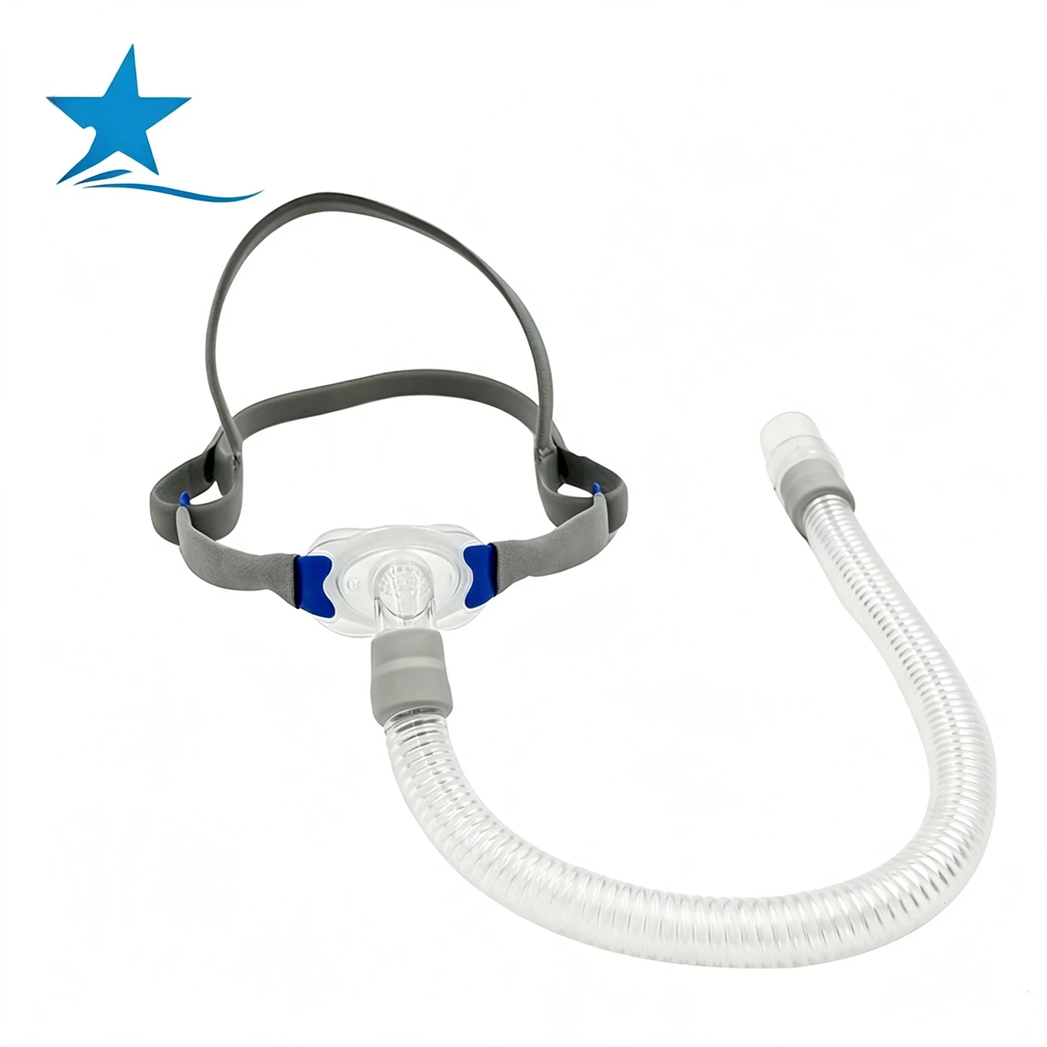 CPAP Nasal Pillow Mask with S/M/L 3PCS Silicone Cushion Adjustable Soft Headband Flexible AntiLeak Sleep Apnea Breathing Machine